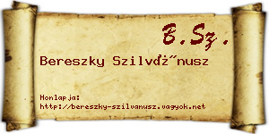 Bereszky Szilvánusz névjegykártya